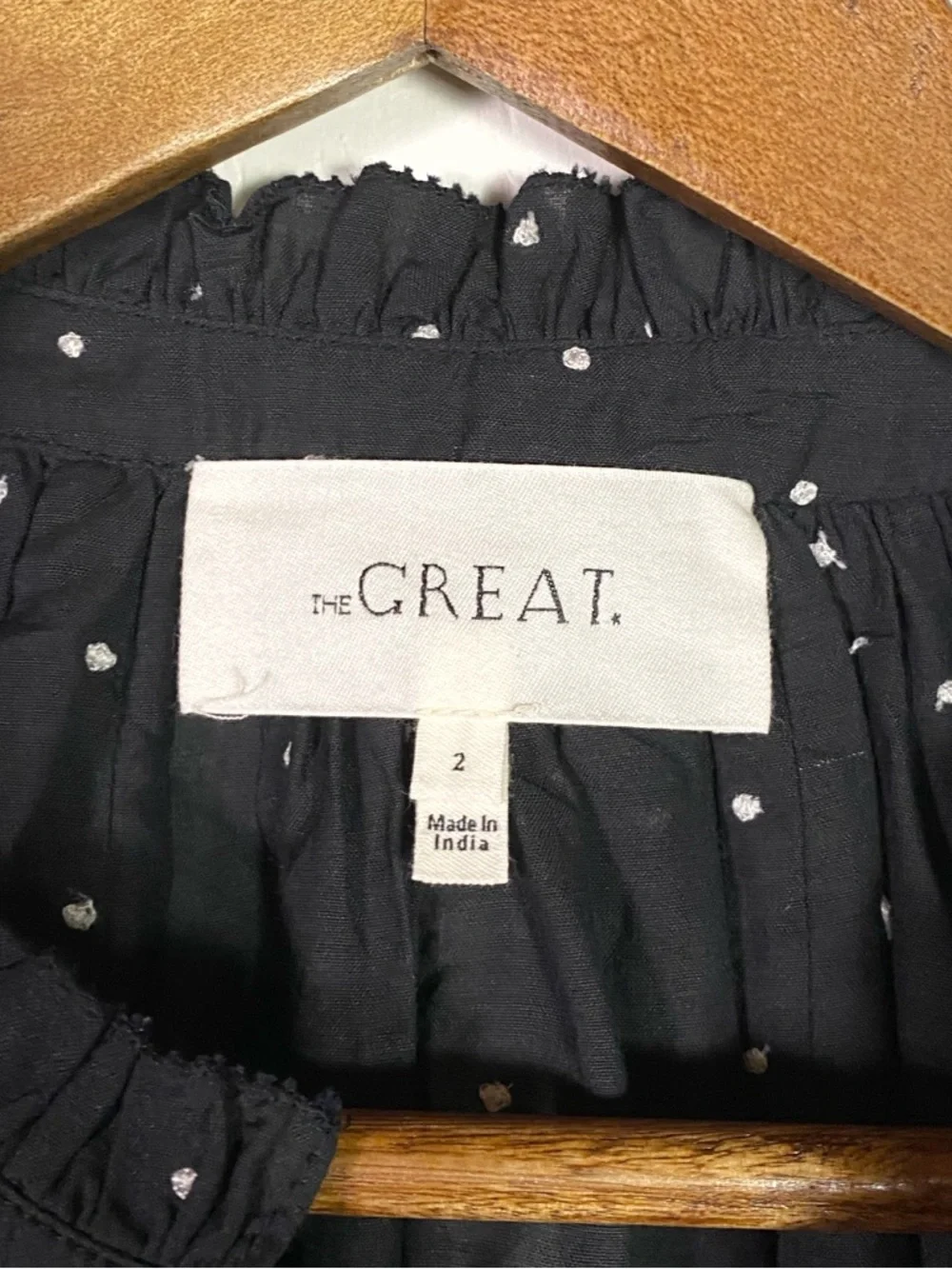 The Great Starling Top Blouse Black Polka Dot - Picture 5 of 6